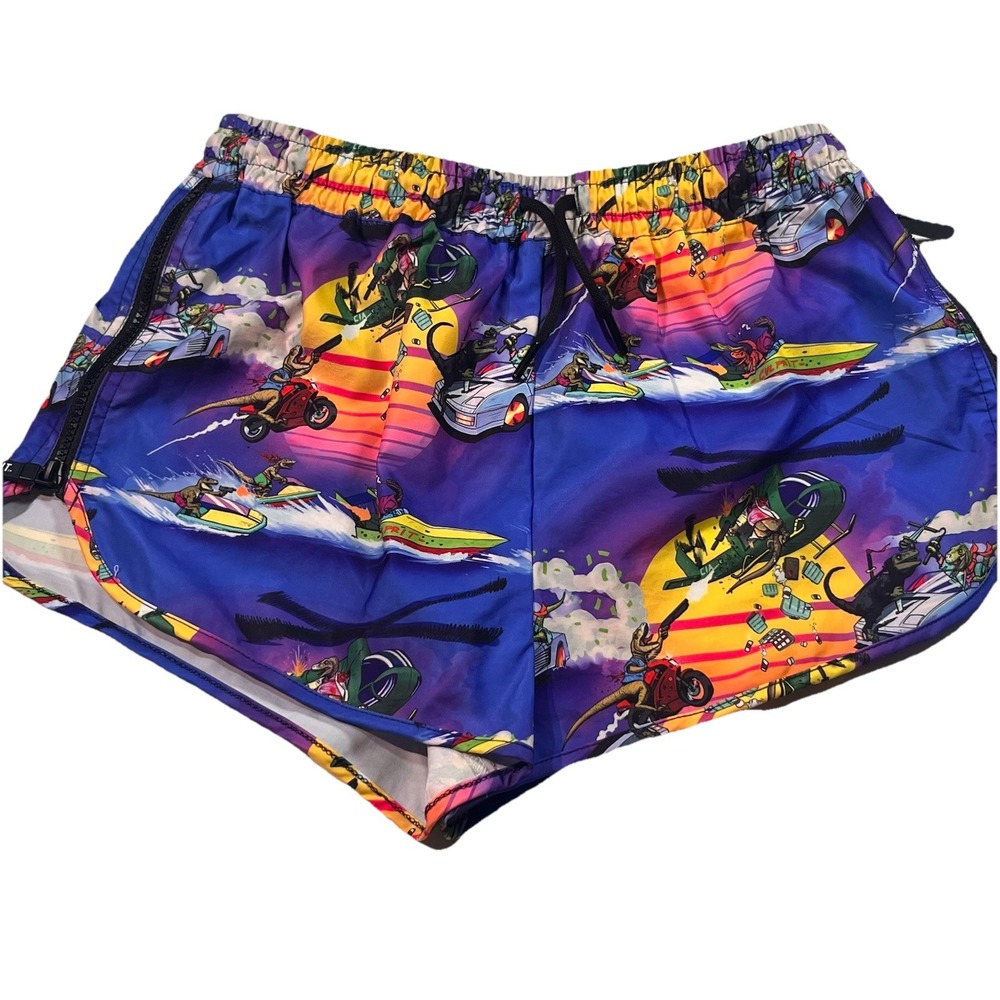 Culprit Mayhem Swim‎ Shorts Mens Medium Battle Raptors Miami Vice EUC